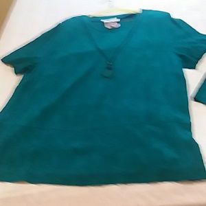 Lady Dorby size 16w Teal color long blouse & skirt